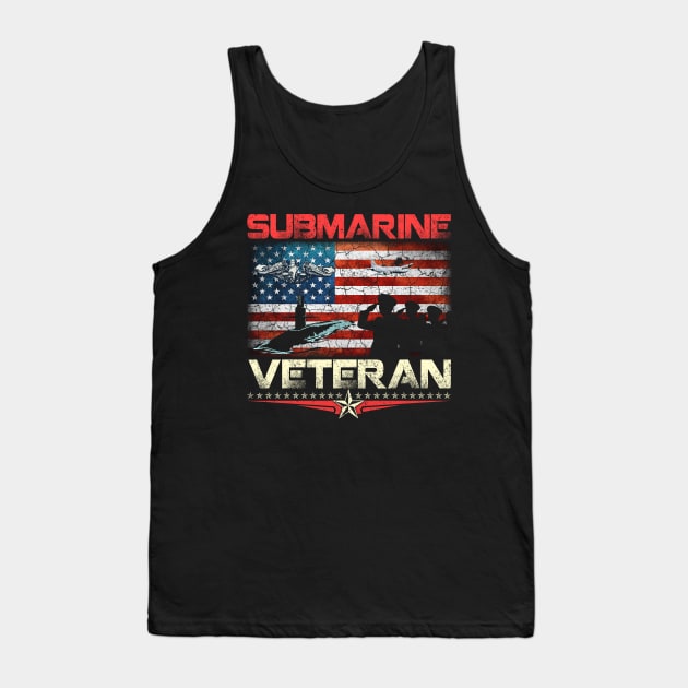 Submarine Veteran Shirt Submariner Pride Runs Deep - Gift for Veterans Day 4th of July or Patriotic Memorial Day Tank Top by Oscar N Sims